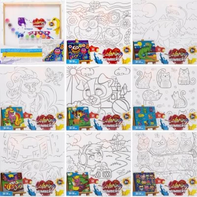 Креативна творчість Розмальовка за номерами Coloring by numbers 31см*31см ДТ-ОО-09417