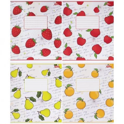 Зошит кольоровий 12 аркушів, коса з доп.лініей 3523