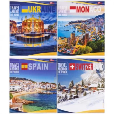 Зошит кольоровий 96 аркушів, клітинка 3653 N