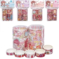 Набір для творчості Скотч декоративний паперовий 5шт та наліпки XM-TZ2775B