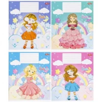 Зошит кольоровий 12 аркушів, коса лінія з додатковою лінією 3482 D