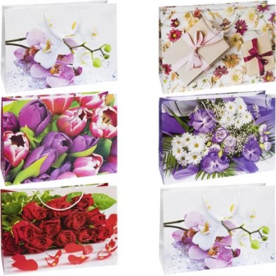 Пакет кольоровий гігант Мікс горизонтальний 33х46х15см 6033 Пакет кольоровий гігант Мікс горизонтальний 33х46х15см 6033