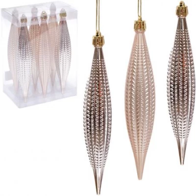 Набір-прикраса Бурульки Шампань 6 шт 6279-3 B 17*3,5см Набір-прикраса Бурульки Шампань 6 шт 6279-3 B 17*3,5см