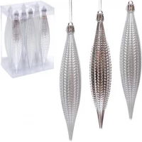 Набір-прикраса Бурульки Срібло 6 шт 6279-3 C 17*3,5см