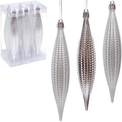 Набір-прикраса Бурульки Срібло 6 шт 6279-3 C 17*3,5см Набір-прикраса Бурульки Срібло 6 шт 6279-3 C 17*3,5см