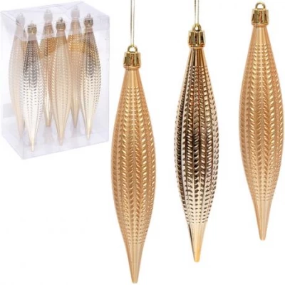 Набір-прикраса Бурульки Золото 6 шт 6279-3 A 17*3,5см Набір-прикраса Бурульки Золото 6 шт 6279-3 A 17*3,5см