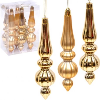 Набір-прикраса Бурульки фігурні Золото 17*4см 6шт 6279-4 Набір-прикраса Бурульки фігурні Золото 17*4см 6шт 6279-4