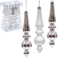 Набір-прикраса Бурульки фігурні Срібло 17*4см 6шт 6279-4