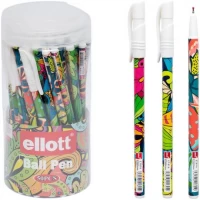 Ручка кулькова Luva Ellott ET-816-50T синя, у пластиковій банці