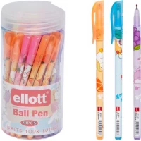 Ручка кулькова Luva Ellott ET-817-50T синя, у пластиковій банці