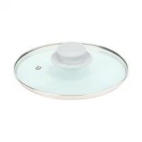 Кришка скляна 18см з пластиковою ручкою