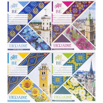 Зошит кольоровий 18 аркушів, лінія 3720