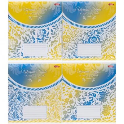 Зошит кольоровий 12 аркушів, коса з доп.лініей 3705