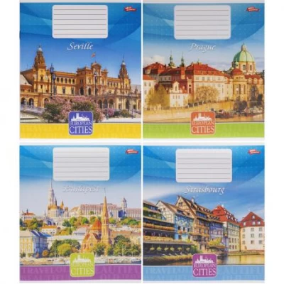 Зошит кольоровий 12 аркушів, коса з доп.лініей 3717