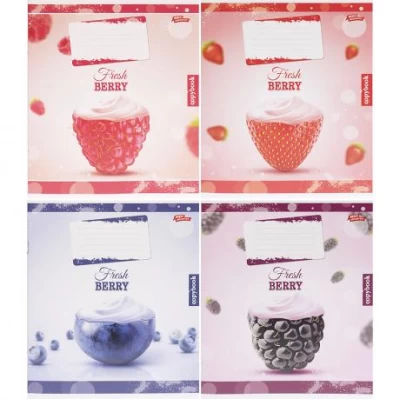 Зошит кольоровий 12 аркушів, коса з доп.лініей 3721