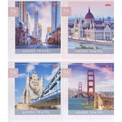 Зошит кольоровий 96 аркушів, клітинка 3745 N