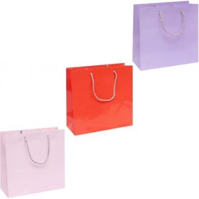 Пакет кольоровий квадрат Однотонний 24х24х10 см 4038 Пакет кольоровий квадрат Однотонний 24х24х10 см 4038