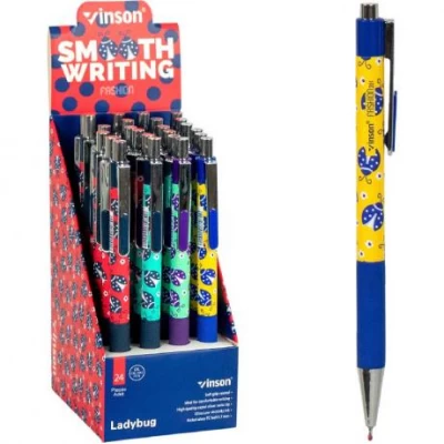 Ручка масляна VINSON синя 201 автоматична