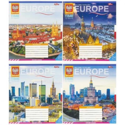 Зошит кольоровий 24 листи, клітина 3778