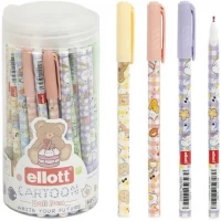 Ручка кулькова Luva Ellott ET2317T-50PVC синя, у пластиковому тубусі