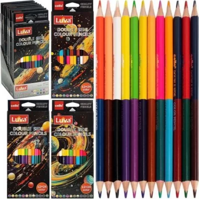 Олівець двосторонній 12шт/24 кольори Luva Cello 6001-24 Олівець двосторонній 12шт/24 кольори Luva Cello 6001-24