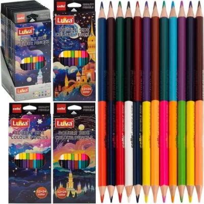 Олівець двосторонній 12шт/24 кольори Luva Cello 6003-24 Олівець двосторонній 12шт/24 кольори Luva Cello 6003-24