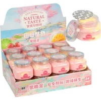 Іграшка-антистрес слайм у банці Yogurt 2018-2 (рожевий/жовтий)