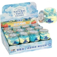 Іграшка-антистрес слайм у банці Yogurt 2018-3 (голубий/жовтий)