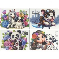 Блокнот скетчбук А6 Fresh 48ар. чистий лист 100г/м2, тверда обкл.  9834/-35/-36/-37