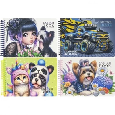 Блокнот скетчбук В6 Fresh 24ар. спіраль, чистий лист 100г/м2, 9848/-49/-50/51 Блокнот скетчбук В6 Fresh 24ар. спіраль, чистий лист 100г/м2, 9848/-49/-50/51