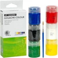 Фарби 15мл Art Ranger 6 кольорів Gouache з пензлем WX02.T06015-2