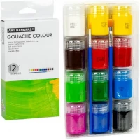 АКЦІЯ! Фарби 15мл Art Ranger 12 кольорів Gouache з пензлями WX02.T12015-2