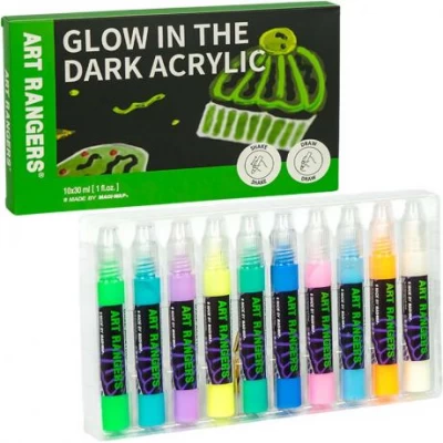Фарби Люмінесцентні акрилові 30мл Acryliс Glow in the Dark 10 кольорів PA51.10030