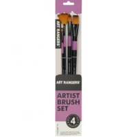 Набір пензлів художніх 4шт Art Ranger  із довгими ручками BR6704-1