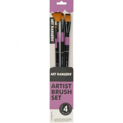 Набір пензлів художніх 4шт Art Ranger  із довгими ручками BR6704-1