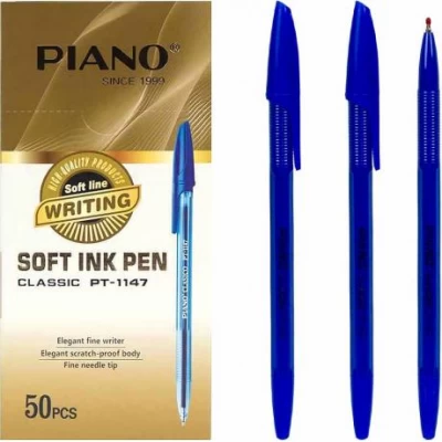 Ручка масляна PIANO тонований корпус PT-1147С синя