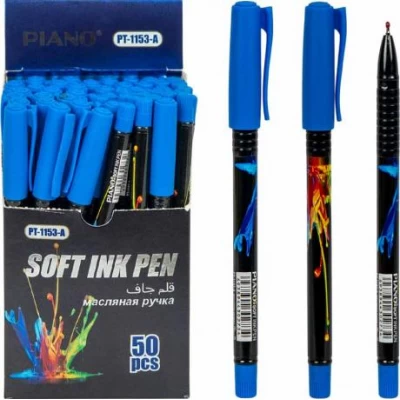 Ручка масляна   PIANO PT-1153А синя