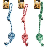 Канатна іграшка для собак 42 см з вузлом і зручною петлею 644