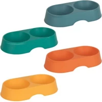 Миска подвійна пластикова 26*14*5см для домашніх тваринок 2111/712