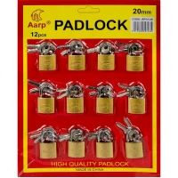 Набір навісних замків 12 шт, 20 мм на блістері AP12-20