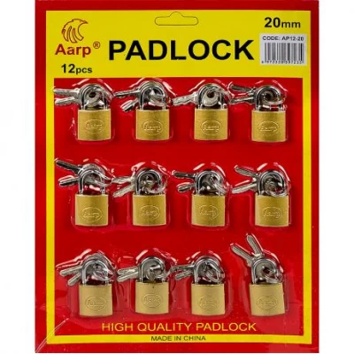Набір навісних замків 12 шт, 20 мм на блістері AP12-20