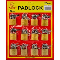 Набір навісних замків 12 шт, 25 мм на блістері AP12-25
