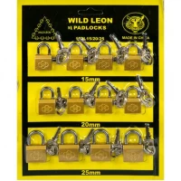 Набір навісних замків 12 шт, 20мм на блістері HFT-12P