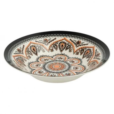 Тарілка керамічна супова з візерунком D20*6cм 500мл 6895-72