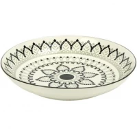 Тарілка керамічна 9-ка з візерунком D23*6,5см 700мл 6895-63