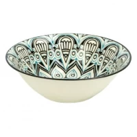 Тарілка глибока керамічна 7-ка з візерунком D17,5*7,5см 500мл 6895-19