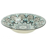 Тарілка супова керамічна 8-ка з візерунком D20*6cм 500мл 6895-107