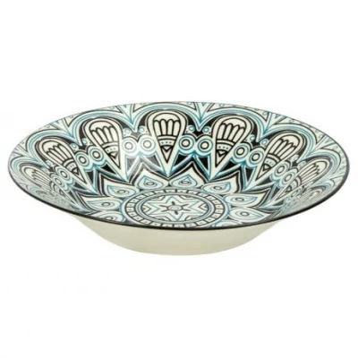 Тарілка супова керамічна 8-ка з візерунком D20*6cм 500мл 6895-107