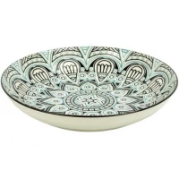 Тарілка керамічна 9-ка з візерунком D23*6,5см 700мл 6895-108