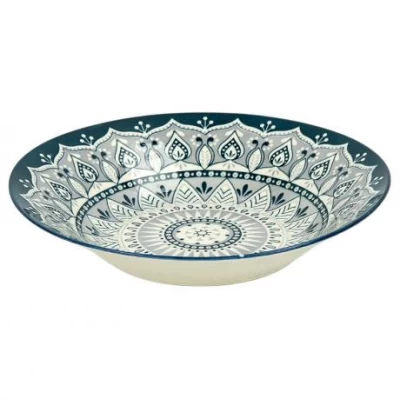 Тарілка супова керамічна 8-ка з візерунком  D20*6cм 500мл 6895-112